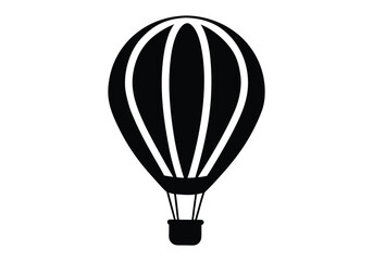 Naklejka premium Hot Air Balloon silhouette on white background