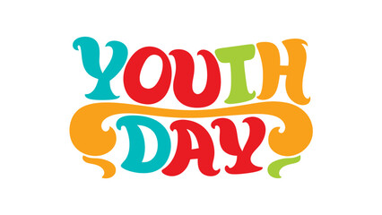 Fototapeta premium Colorful International Youth Day Typography