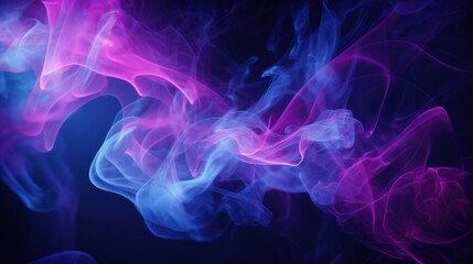 Colorful neon smoke swirls in dark background