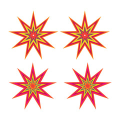 Star Shapes Icons Set Vector Design.
