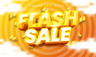 Flash sale 3d editable vector text effect. Modern theme,  suitable for promotion product sale.