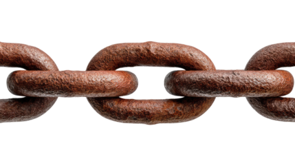 Rusty Chain: A close-up shot of a heavily rusted metal chain, symbolizing strength, connection, and the effects of time and weathering.