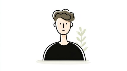 Thin stroke human icon, minimalistic vector, centered on white background