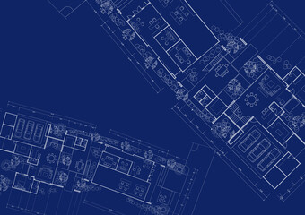 Floor plan designed building on the drawing.