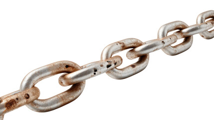 Obraz premium Vintage Chain Link Close-up: This striking close-up image showcases a rustic, vintage chain link, exuding strength and resilience, perfect for themes of connection, security, and industrial design.