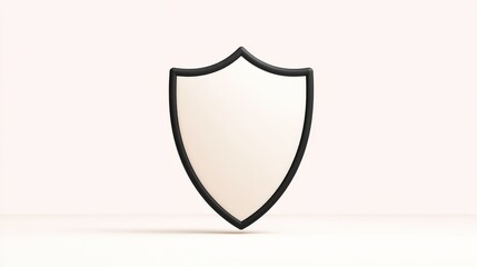 Thin-line 3D safety icon in minimal clean style, isolated on white background with full depth
