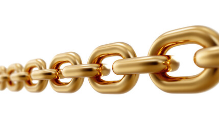 Fototapeta premium Golden Chain: A close-up shot showcases a meticulously crafted golden chain, symbolizing unity and connection, with a shallow depth of field that draws the eye to the intricate details.