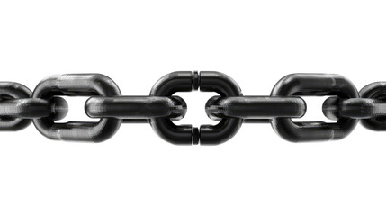 Obraz premium Strong Link: A close-up perspective on a metallic chain, representing the strength and the unwavering interconnectedness. Emphasizing resilience and security.