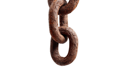 Fototapeta premium Weathered Iron Link: A close-up shot of a single, heavily rusted iron link, exuding a sense of age and industrial history, with its textured surface revealing the passage of time.