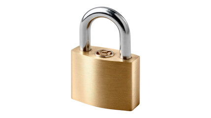 Fototapeta premium Secure & Protected: A close-up shot of a sturdy, shiny padlock, a symbol of security and protection, ideal for use in imagery related to safety, privacy, and access control.