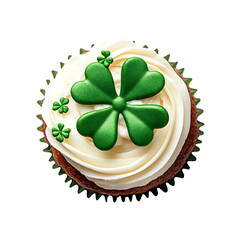Delicious st patricks day cupcake isolated on white background isolated on a white background
