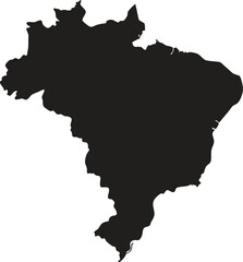 Obraz premium Brazil black map silhouette vector style with white background