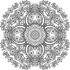monster pattern mandala art isolated on a white background