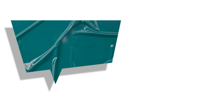 Green speech bubble crumpled paper isolated on transparent background