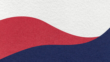 Abstract paper background with wavy red, white, blue layers. Cardboard template with copy space for banner, presentation