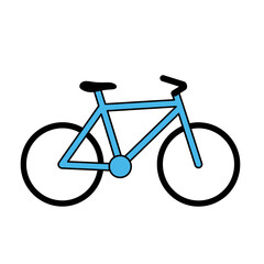 Fototapeta premium Simple bicycle icon drawing vibrant sky blue frame thick black outlines vector style