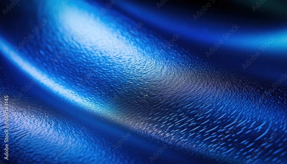 Poster macro blue fingerprint texture with glowing lines and ripples for tech branding, biometric interface