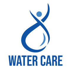 water care flat minimalist logo design