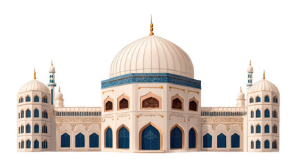 Detailed model of a mosque, showcasing intricate architectural details.