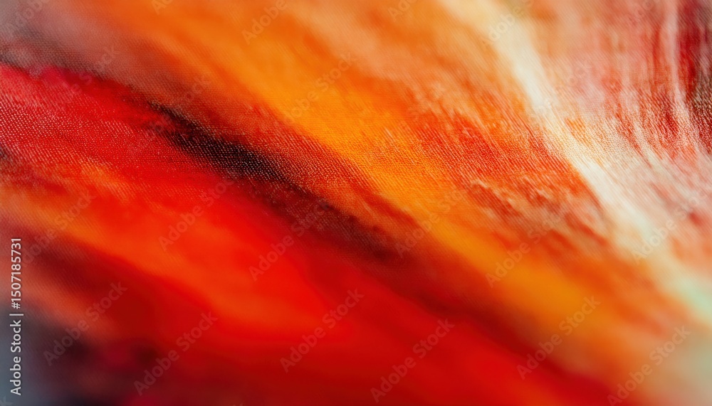 Leinwandbilder intense red and orange fabric texture with abstract brushstroke pattern ideal for print background, digital canvas design, or branding with fiery artistic style and warm color gradients

