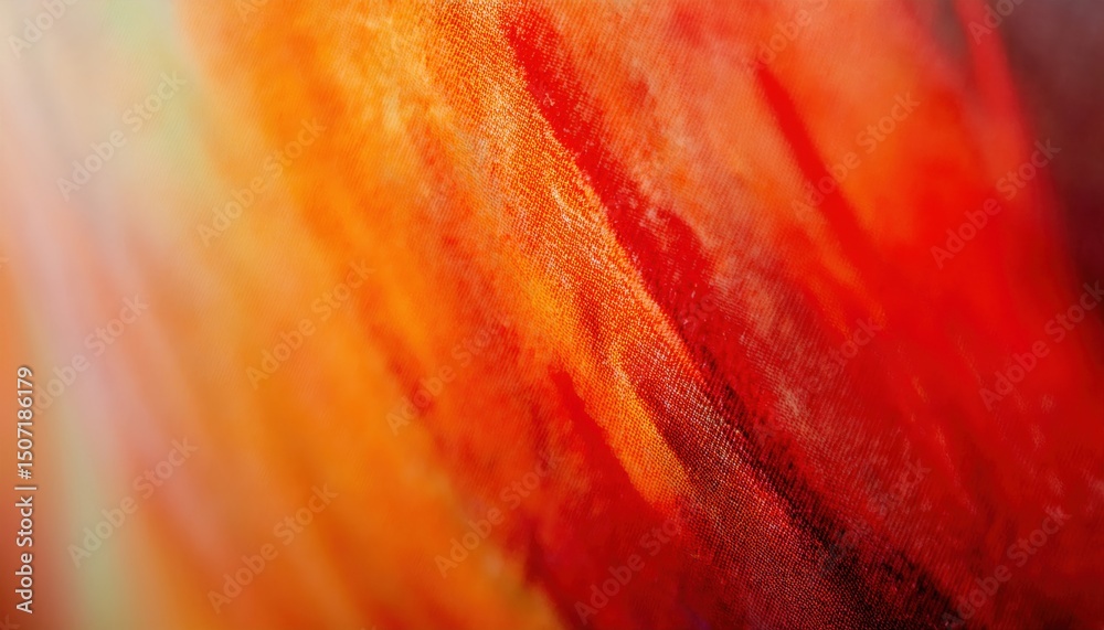 Aufkleber intense red and orange fabric texture with abstract brushstroke pattern ideal for print background, digital canvas design, or branding with fiery artistic style and warm color gradients

