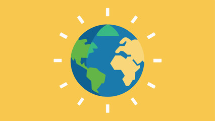 Earth and Recycling Symbol The globe with a recycling symbol wrapped around it with rays of sunshine representing global sustainability and environmental care.