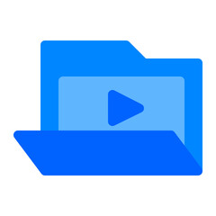 solid color icon vector of a video folder