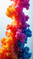 Fototapeta premium Close-up shot of vibrant ink swirling and diffusing in water, creating mesmerizing abstract patterns and textures Perfect for artistic, fluid, design, and science-related projects , color, gradient