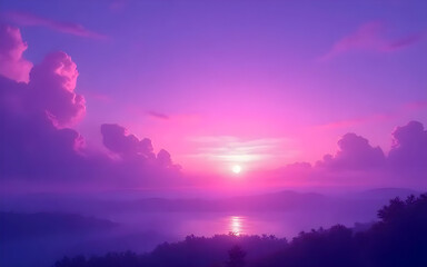 Fototapeta premium sunrise over the river