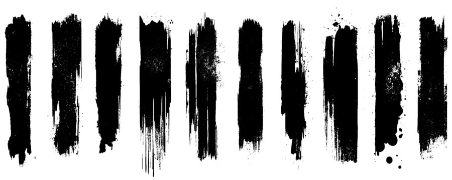 Grunge brush strokes, lines, ink smudges, hand-drawn scribble shapes. 