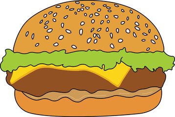 hamburger isolated on white background