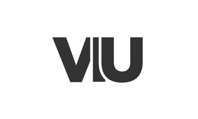 VIU logo design template with strong and modern bold text. Initial based vector logotype featuring simple and minimal typography. Trendy company identity.