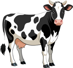 black and white cow
