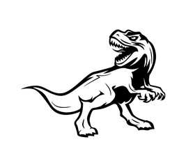 silhouette dinosaur black and white illustration
