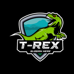 angry trex dinosaur esports logo design © MadeDirgaPepe