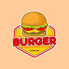 burger logo badge design