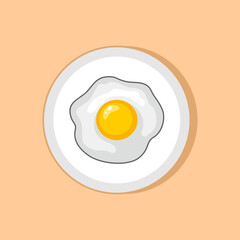 fried egg on plate illustration