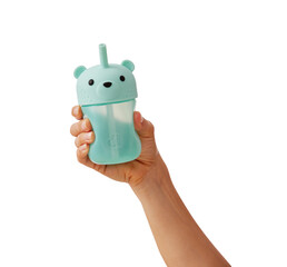 Baby Milk Filter Holding Hand On PNG Transparent Background .Cut-Out Clipping Path With Adobe...