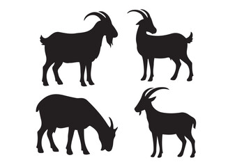 Goat silhouette  vector collection.