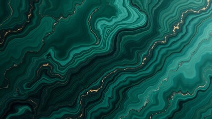 Fototapeta premium Luxurious green malachite stone texture with golden veins elegant and abstract background