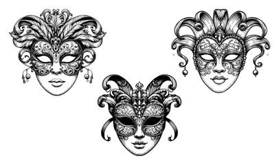 mardi gras mask, carnival mask on white background