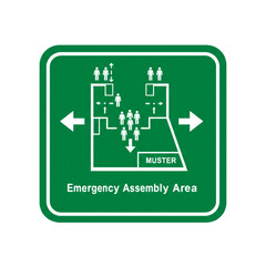 Obraz premium Emergency assembly area with station layout.