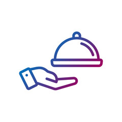 room service gradient line icon