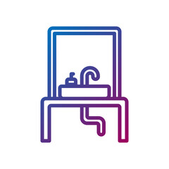 wastafel sink	gradient line icon