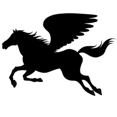午年　ペガサスのイラスト　シルエット