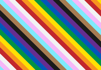 Fondo de barras del color de la bandera lgbtq+ del orgullo en diagonal