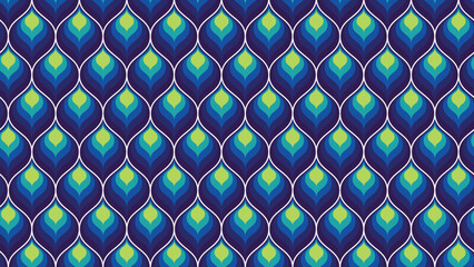 Seamless peacock feather pattern. Peacock feather design pattern for Interior and Banners design. Vector illustration.