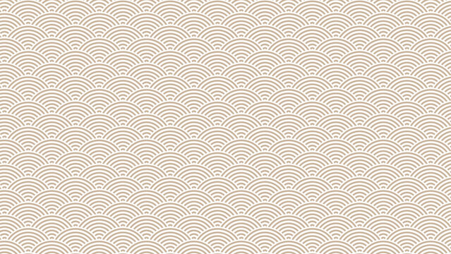 Japanese seigaiha pattern. Black and white scallops print. Fish squama or dragon scale. Sea or ocean waves background