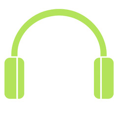 light green silhouette headphone icon