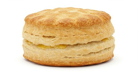 Buttery golden brown biscuit stack breakfast food